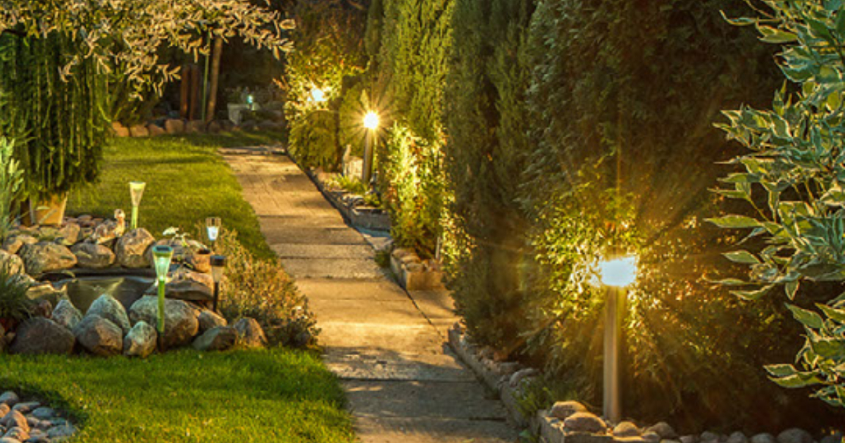 landscape lighting installation